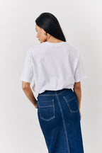 White Embroidered Ciao Slogan T-Shirt