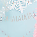 Silver Glitter Fa La La La La Bunting - Jolly Vibes