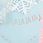 Silver Glitter Fa La La La La Bunting - Jolly Vibes- 10 Inner Pack