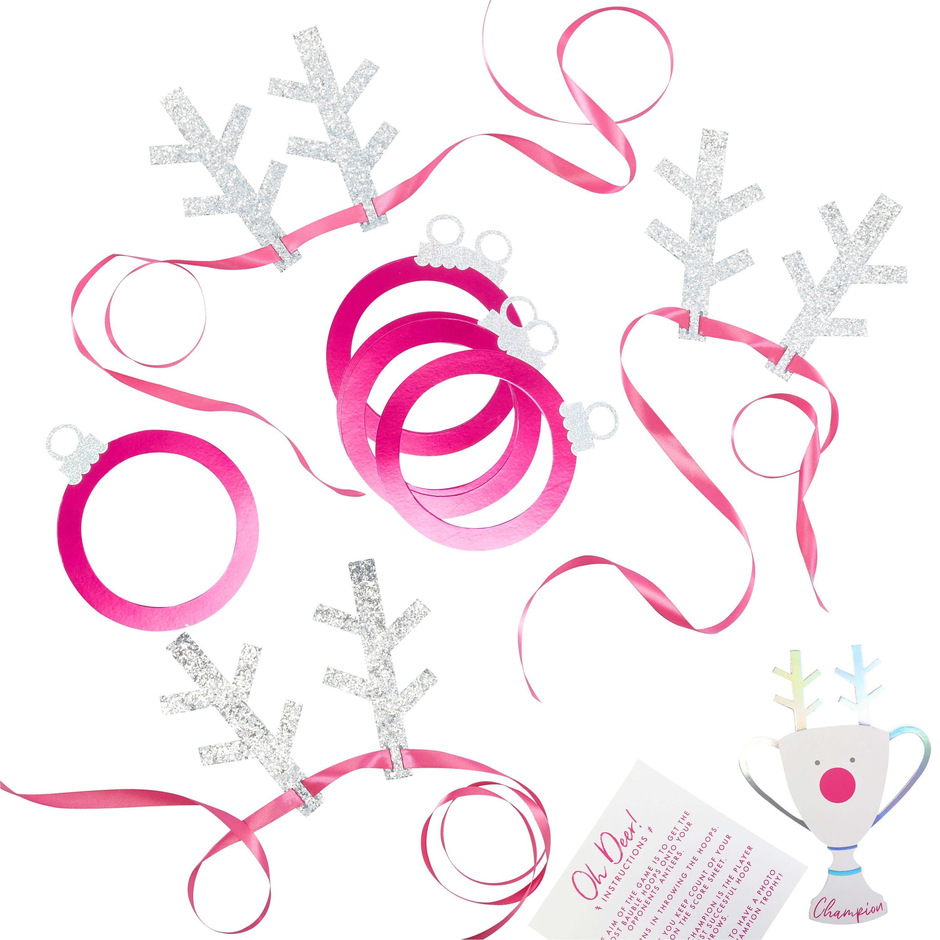 Silver Glitter Antler Hoop Toss Game - Jolly Vibes