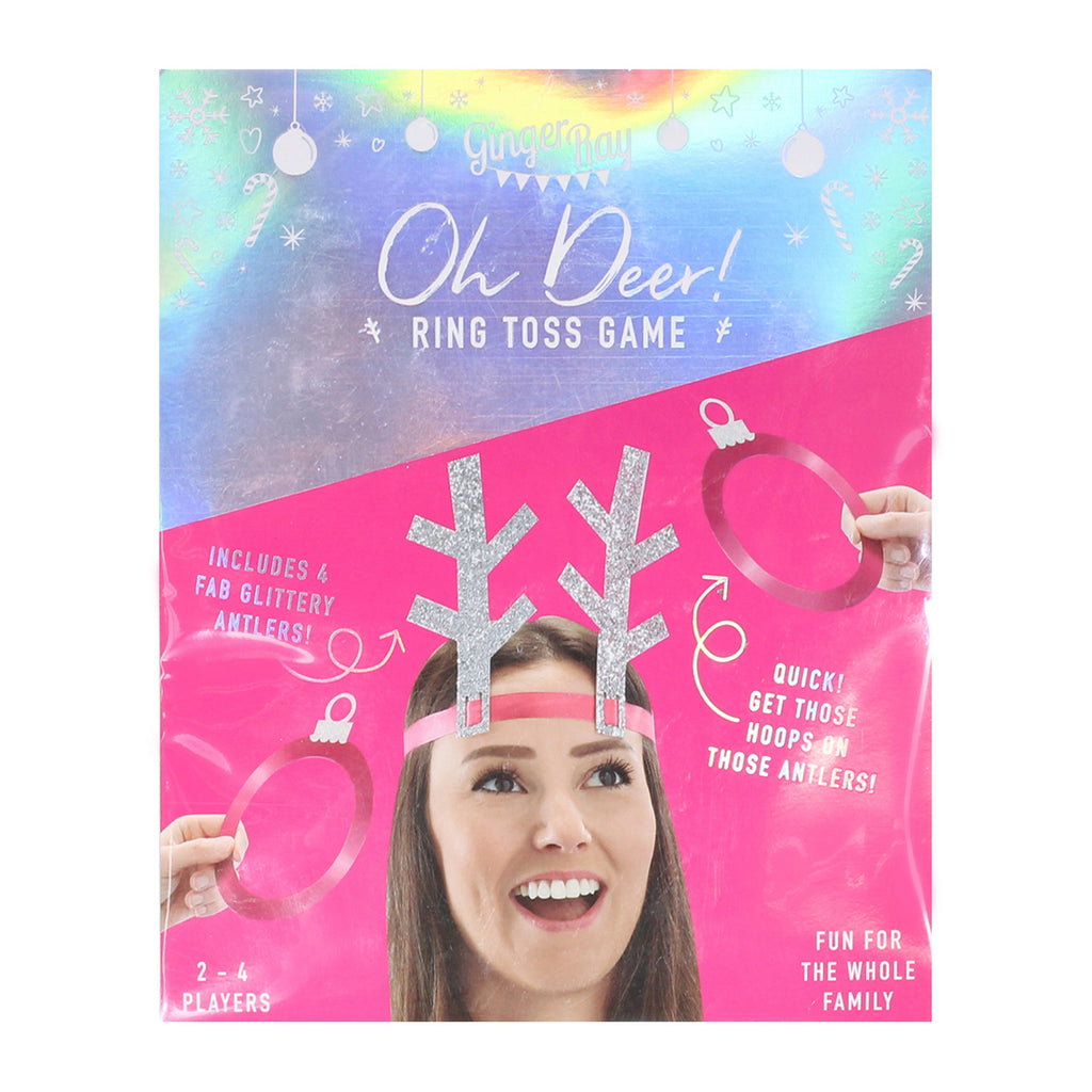 Silver Glitter Antler Hoop Toss Game - Jolly Vibes- 5 Inner Pack