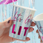 Holographic Lets Get Lit Paper Cups - Jolly Vibes
