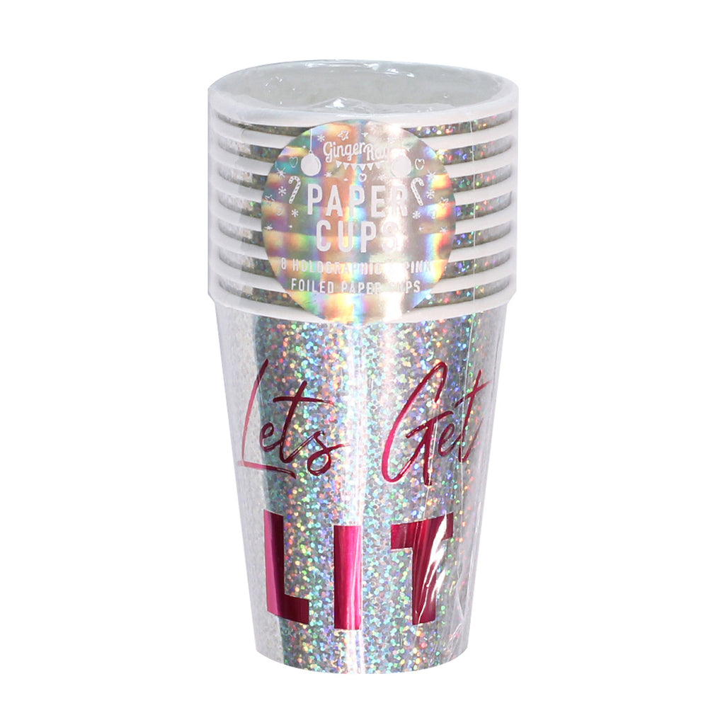 Holographic Lets Get Lit Paper Cups - Jolly Vibes- 10 Inner Pack