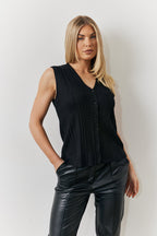 Rib Knit Button Up Co Ord Waistcoat