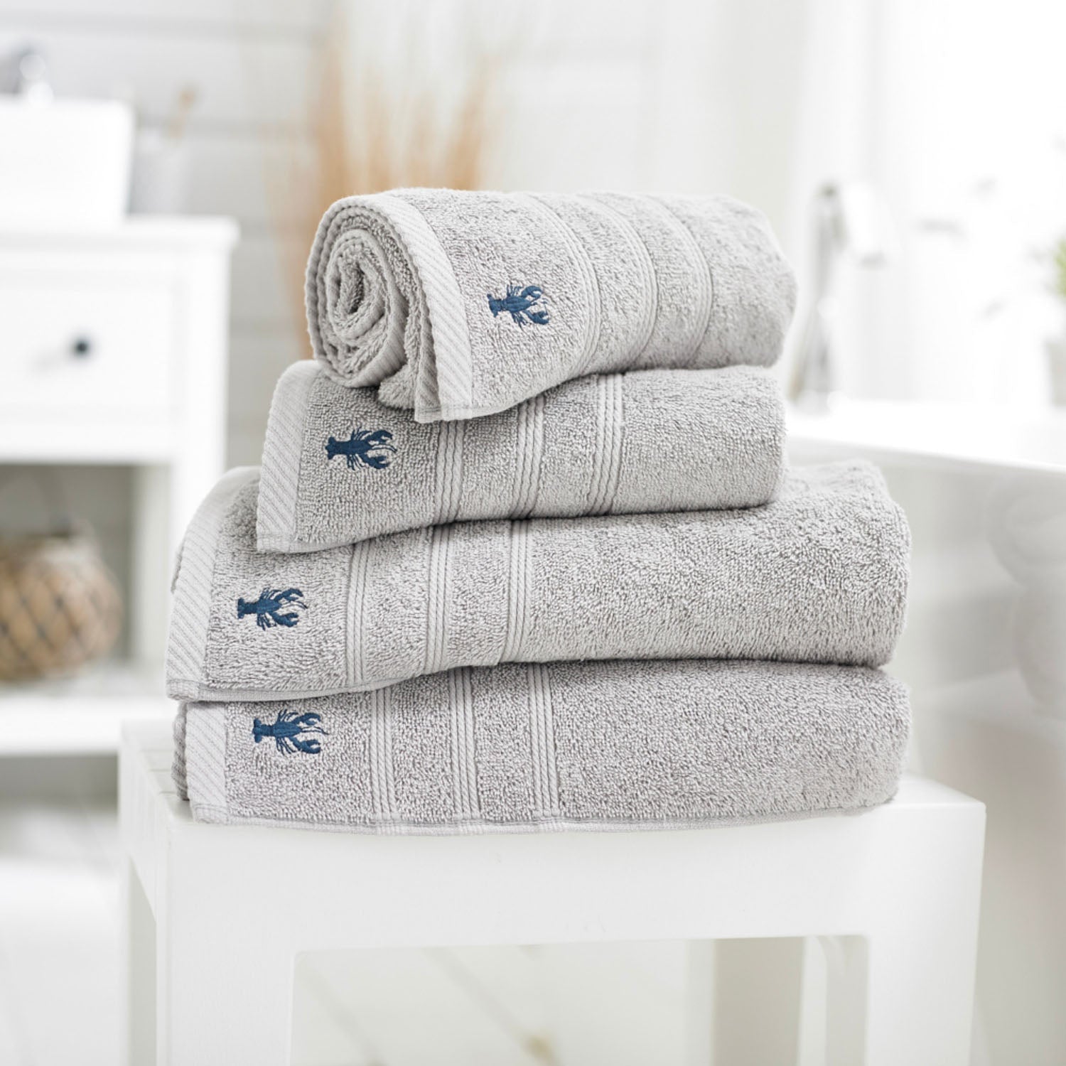 Lobster Creek Grey Kaleidoscope Towels
