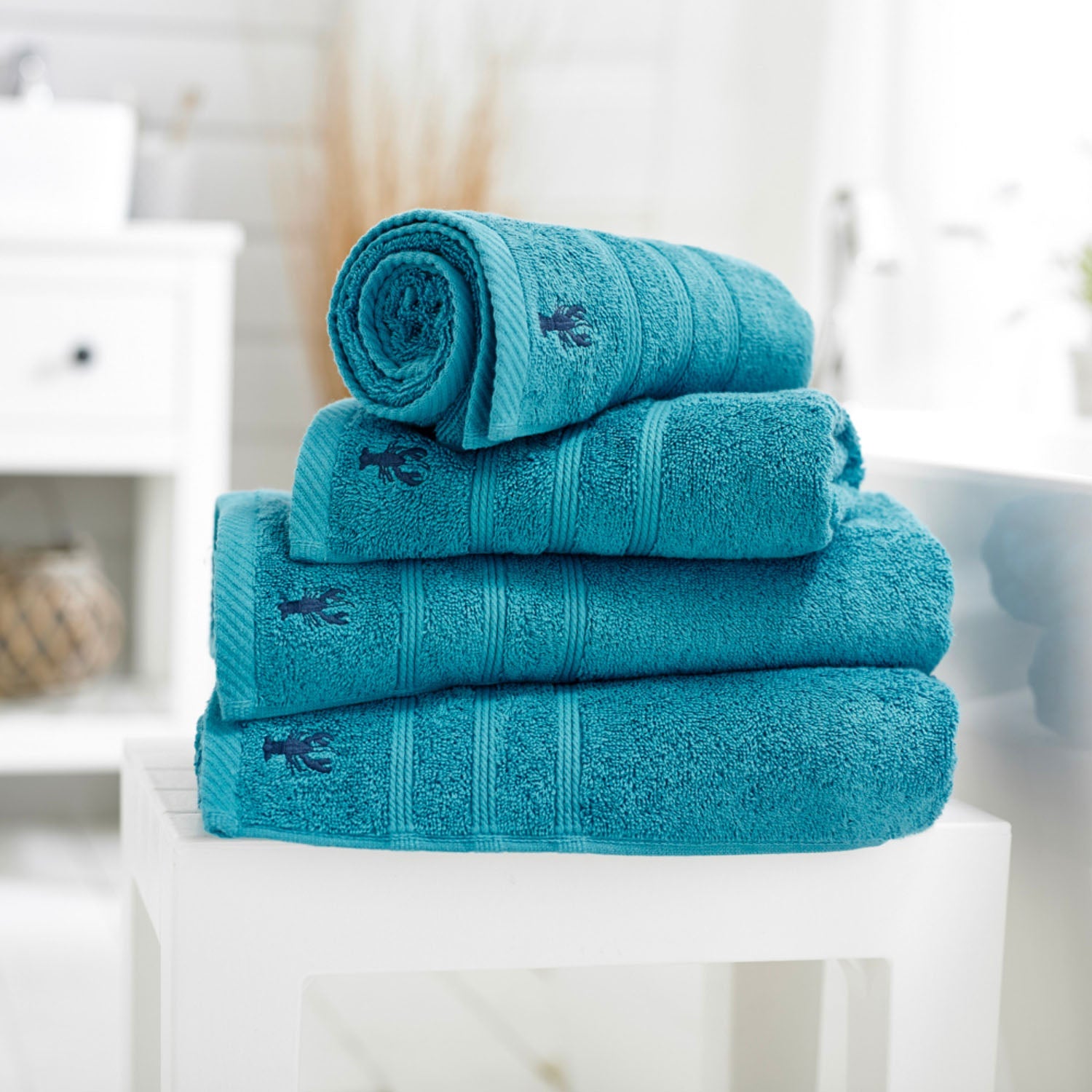 Lobster Creek Turquoise Kaleidoscope Towels