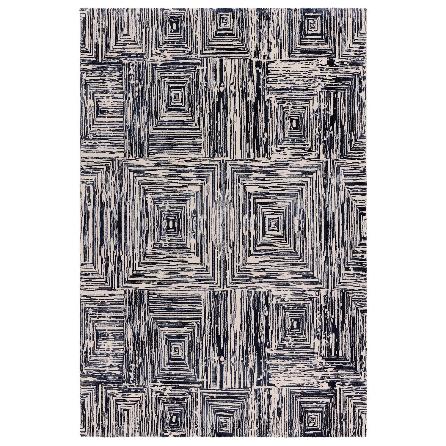 Kuza Portrait Navy Blue Rug