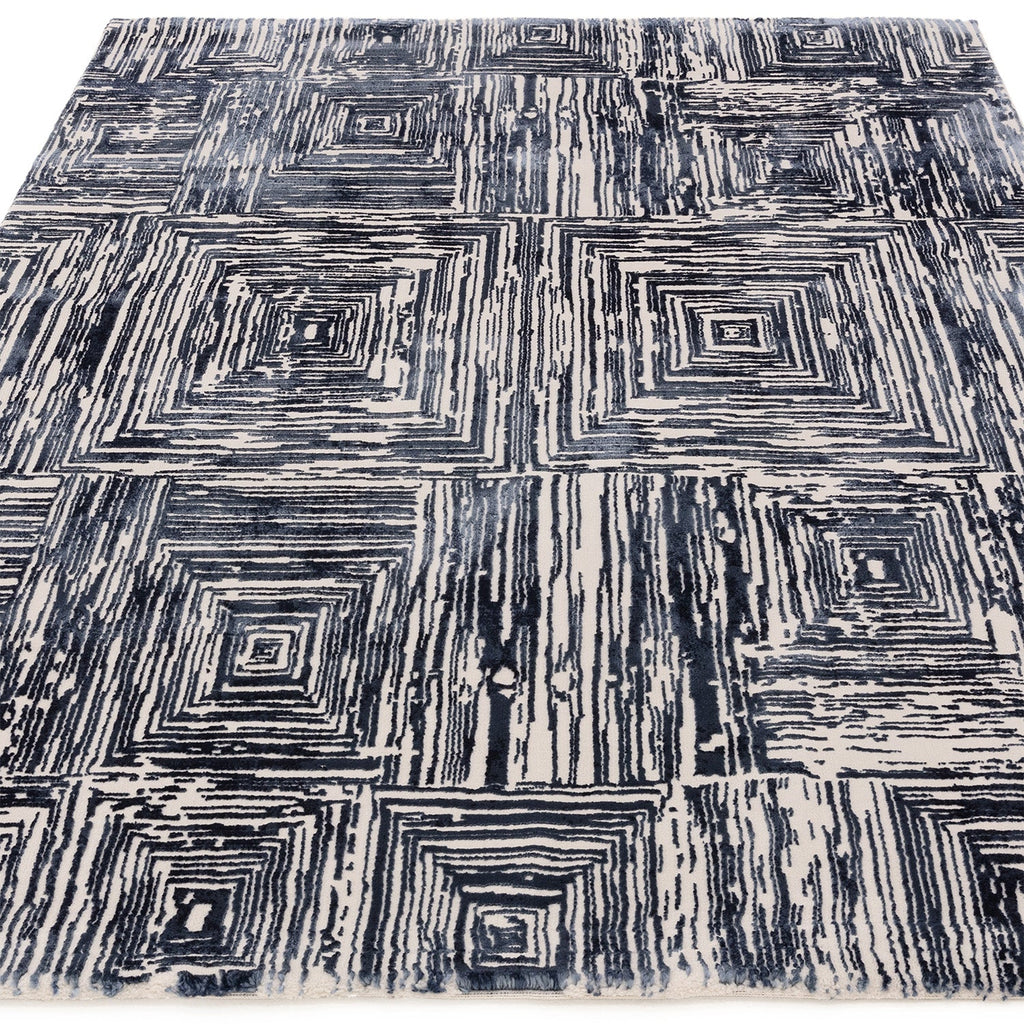Kuza Portrait Navy Blue Rug