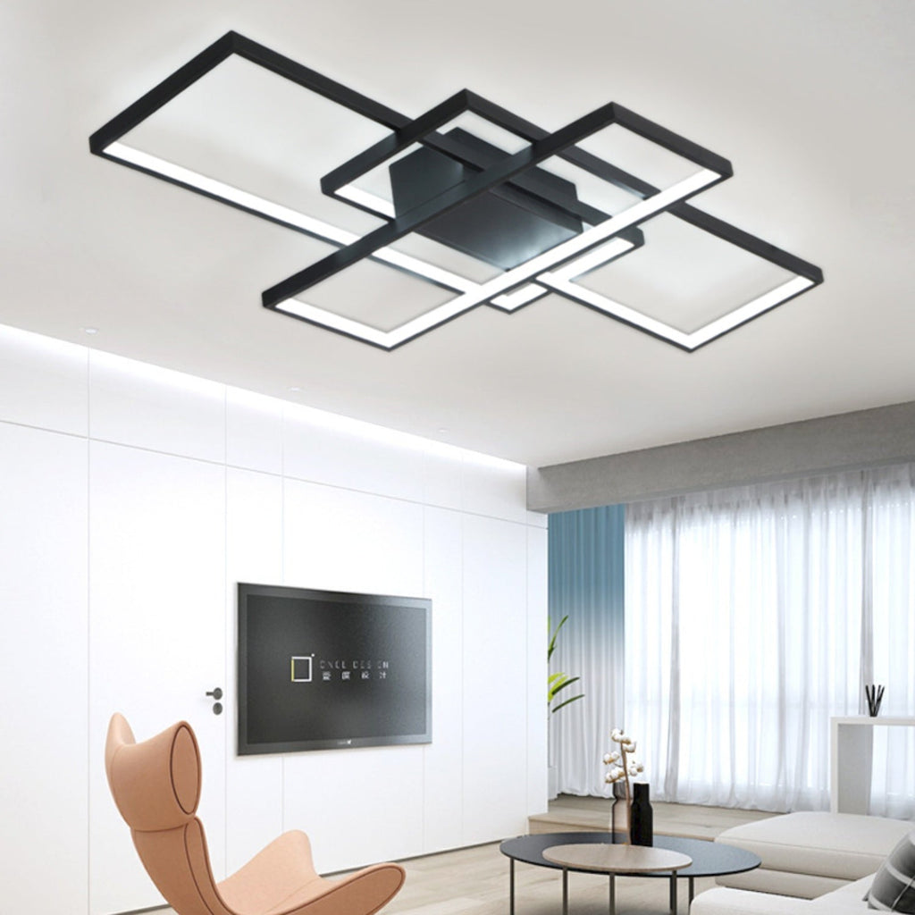 Semi-Flush LED Ceiling Light Stacked Rectangles