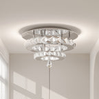 Chrome Crystal 30W LED Semi-Flush Ceiling Light