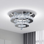 Chrome Crystal 30W LED Semi-Flush Ceiling Light