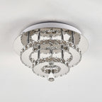 Chrome Crystal 30W LED Semi-Flush Ceiling Light