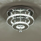 Chrome Crystal 30W LED Semi-Flush Ceiling Light
