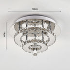 Chrome Crystal 30W LED Semi-Flush Ceiling Light