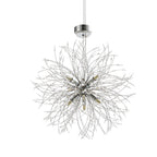 Dandelion-Style Chrome Crystal Pendant Light