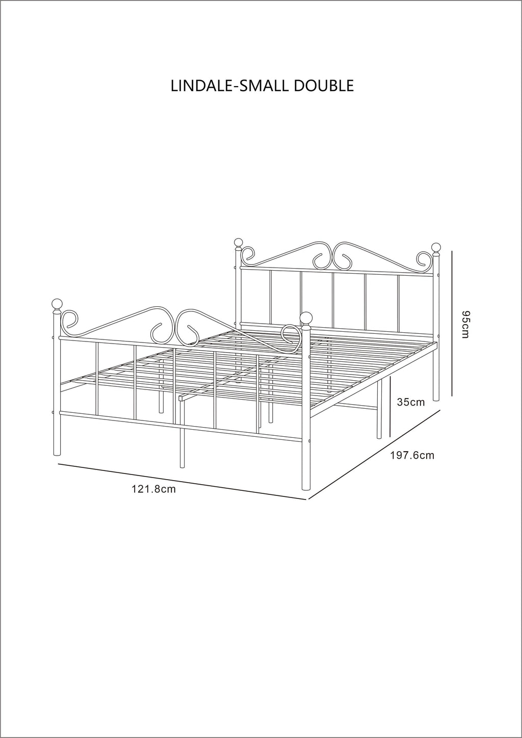 Lindale Vintage Black Metal Bed Frame
