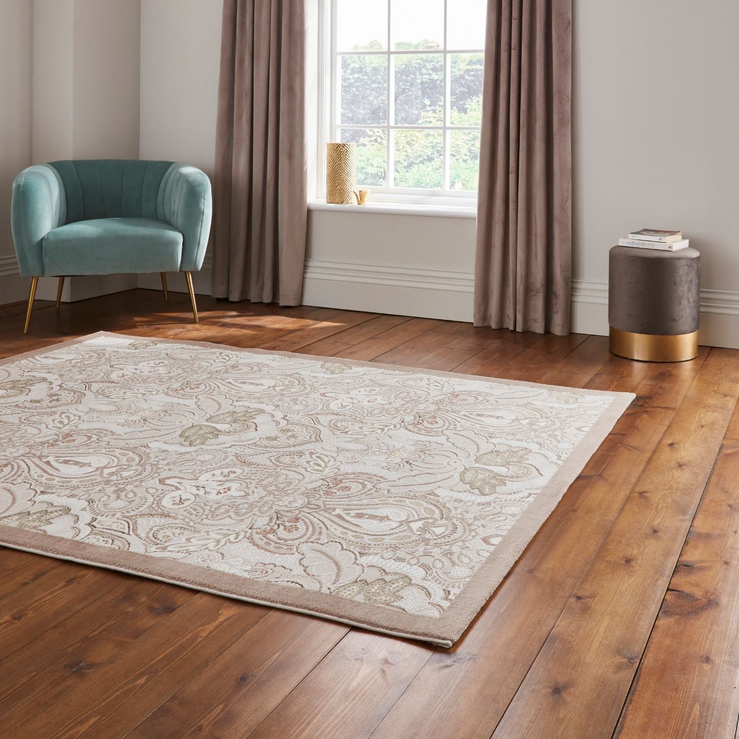 Laurence Llewelyn-Bowen Damask Bronze Rug