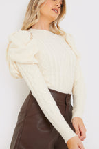 Cable Knit Puff Long Sleeve Bodysuit