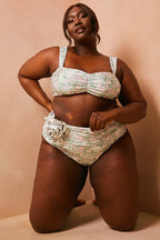 Floral So Perfect High Waisted Ruched Bikini Bottoms