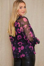 Ruffle Puff Sleeve Blouse
