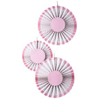 Pink Spotty Fan Decorations - Little Lady or Mini Mister- 5 Inner Pack