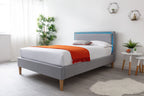 Ludlow LED Fabric Headboard Grey Fabric Upholstered Bed