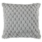 Lush Silver Faux Fur Cushion Cover (Pair)