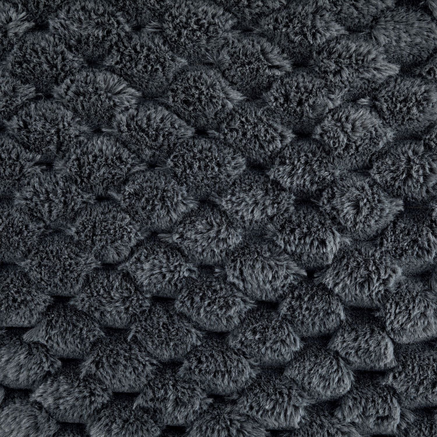Lush Black Luxury Fluffy Faux Fur Throw Blanket