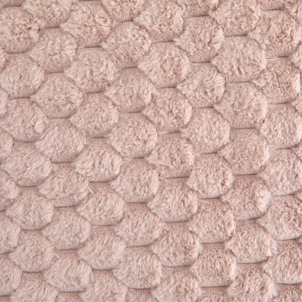 Lush Blush Pink Fluffy Faux Fur Throw Blanket