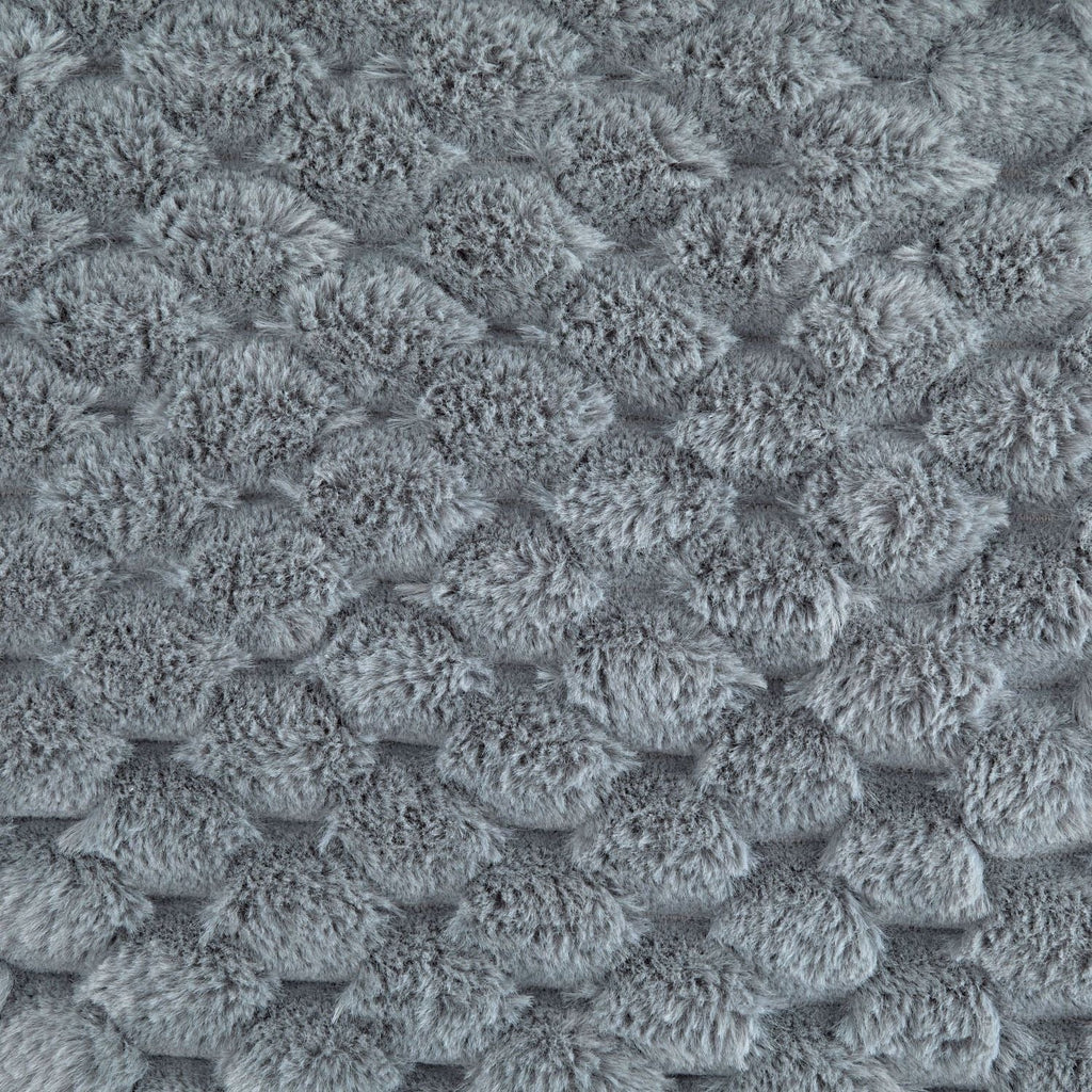 Lush Charcoal Grey Fluffy Faux Fur Throw Blanket