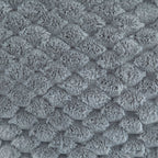 Lush Charcoal Grey Fluffy Faux Fur Throw Blanket