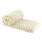 Lush Cream Fluffy Faux Fur Throw Blanket