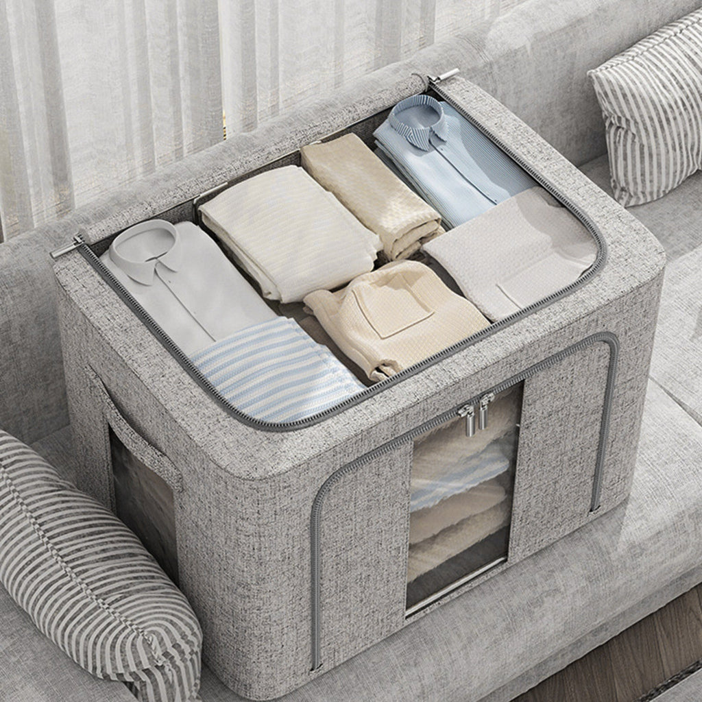 100L Metal Frame Fabric Clothes Storage Box