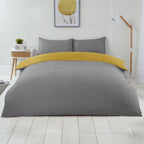 Lyla Yellow and Grey Reversible Duvet Set