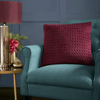 Laurence Llewelyn-Bowen Amory Wine Velvet Cushion (43cm x 43cm)