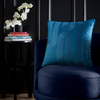 Laurence Llewelyn-Bowen Diva Embroidery Teal Velvet Cushion (43cm x 43cm)