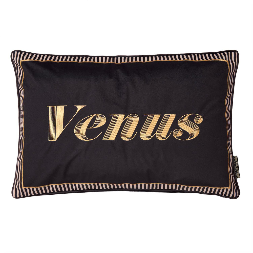 Laurence Llewelyn-Bowen Velvet Venus Signature Black Cushion (40cm x 60cm)
