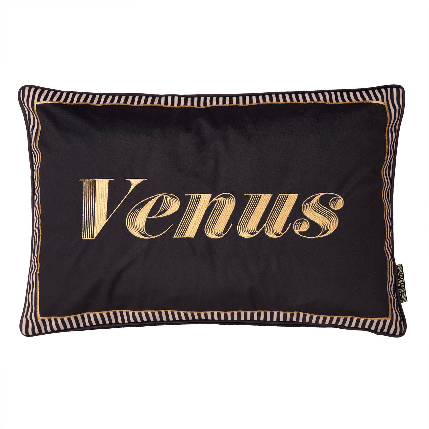 Laurence Llewelyn-Bowen Velvet Venus Signature Black Cushion (40cm x 60cm)