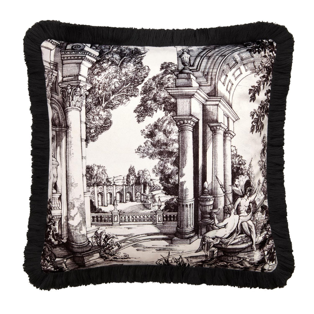 Laurence Llewelyn-Bowen Velvet Vista Monochrome Cushion (43cm x 43cm)