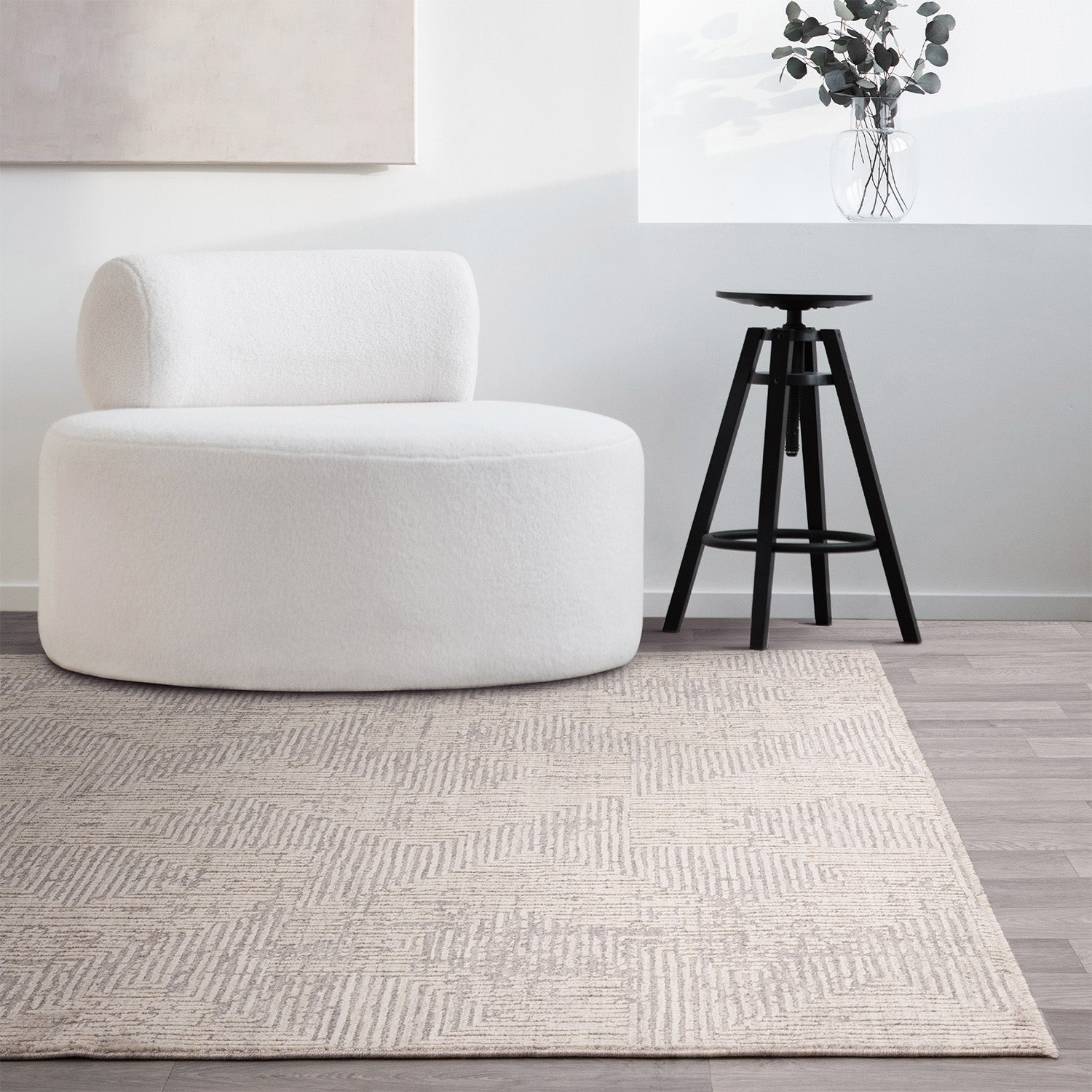 Laurent LA05 Boho Geometric Grey Rug