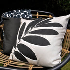 Leaf Print Natural Outdoor Cushion (43cm x 43cm)