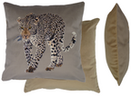 Printed Leopard Natural Cushion (45cm x 45cm)