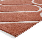 Catherine Lansfield Linear Curve Terracotta Rug