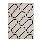 Catherine Lansfield Linear Curve White and Black Rug