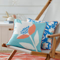 Luna Duck Egg Reversible Floral Outdoor Cushion (43cm x 43cm)