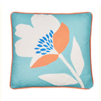 Luna Duck Egg Reversible Floral Outdoor Cushion (43cm x 43cm)