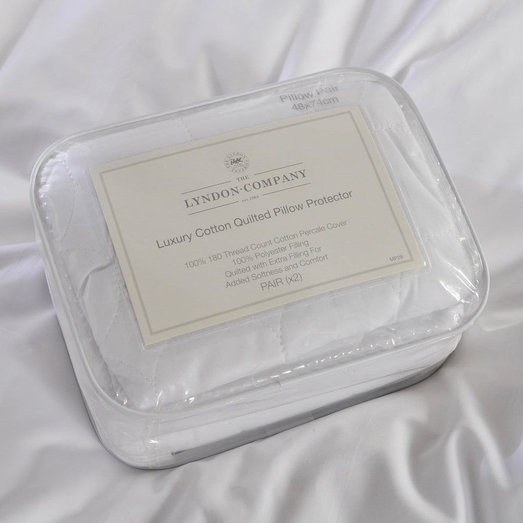 The Lyndon Company Luxury Cotton Quilted Pillow Protector Pair