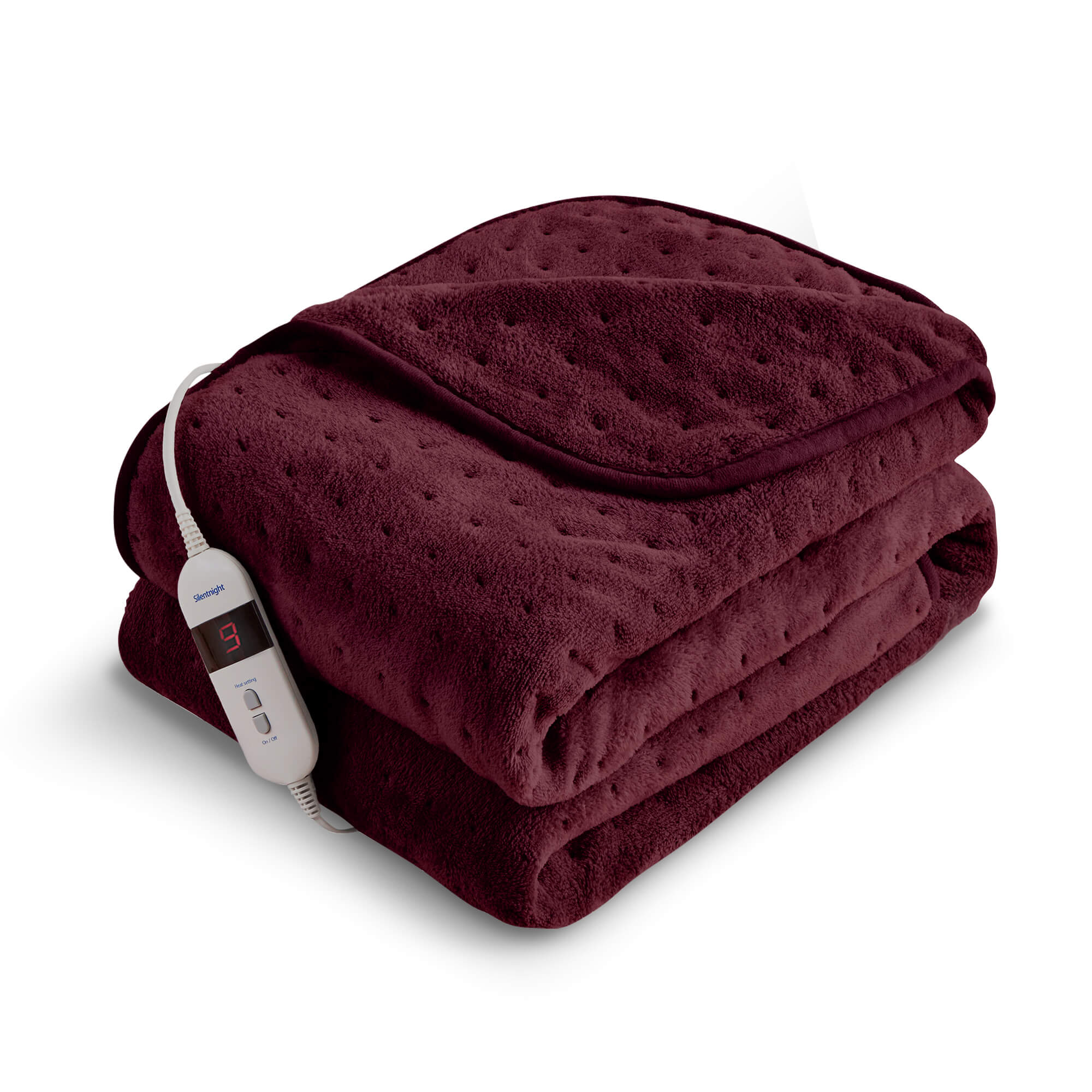 Silentnight Luxury Berry Fleece Heated Throw