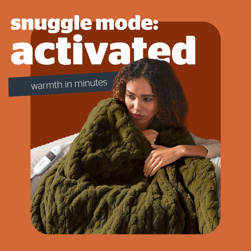 Silentnight Luxury Super Cosy Green Heated Throw