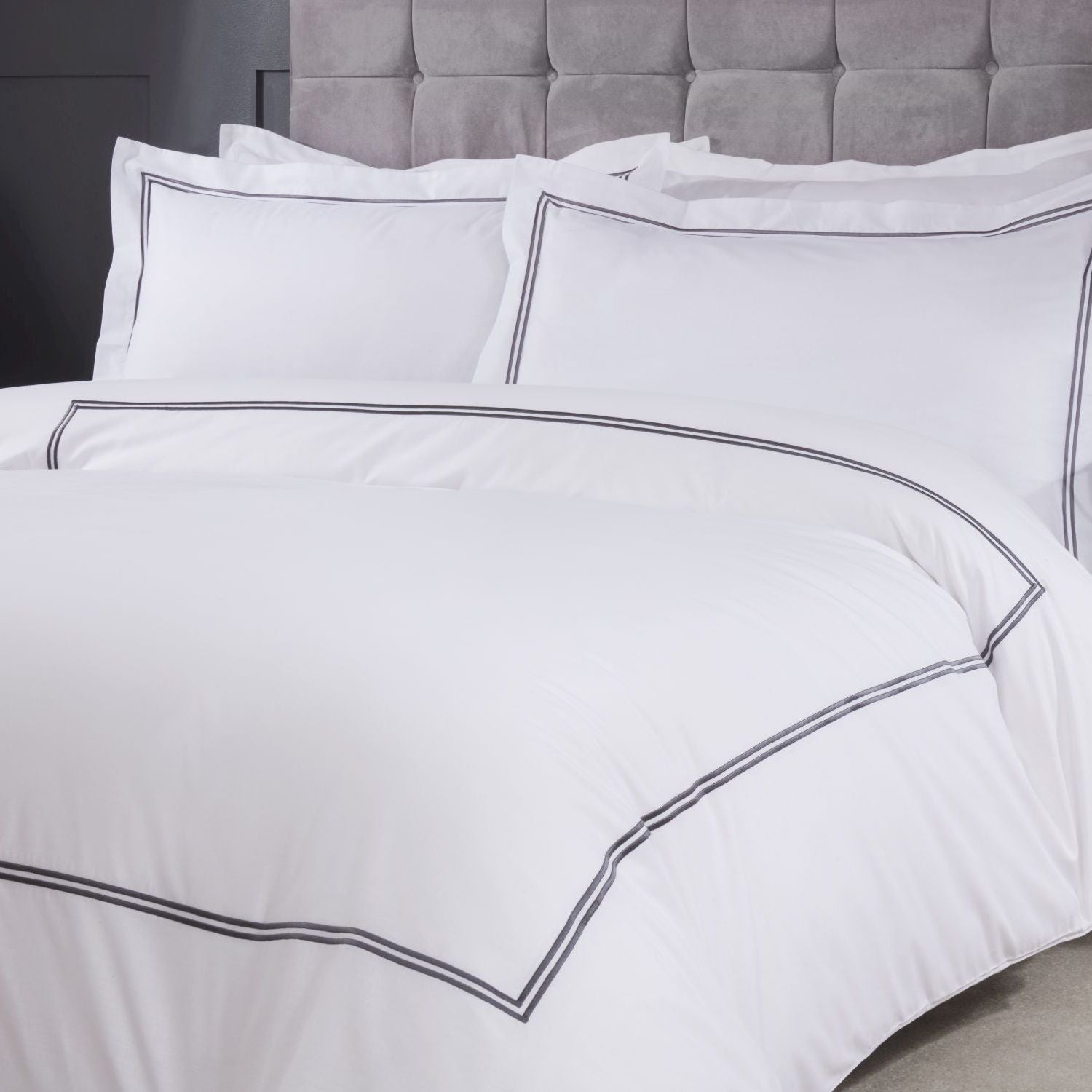Mayfair Graphite Embroidered Duvet Set